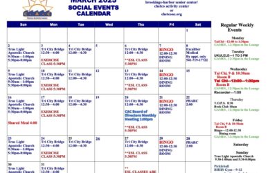 March Calendar of Events